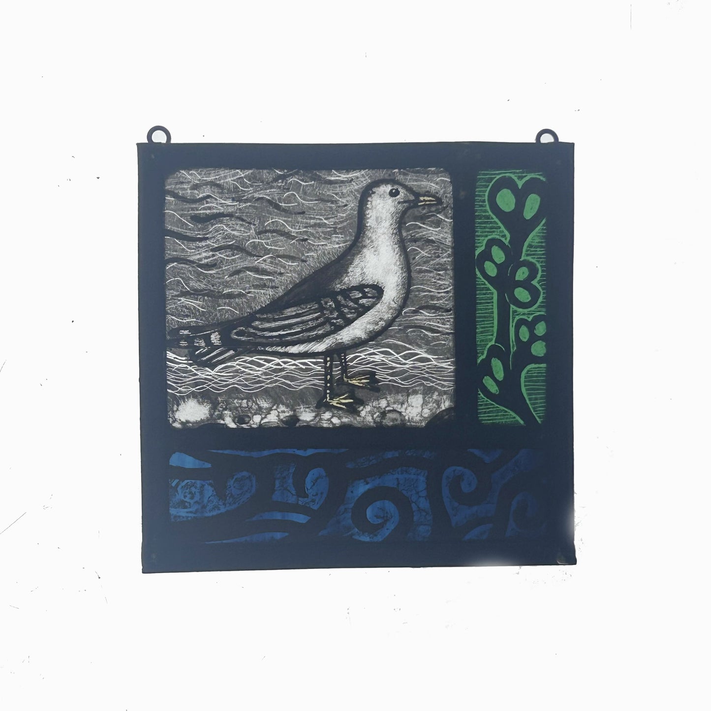 Common Seagull Stained Glass Square, Small