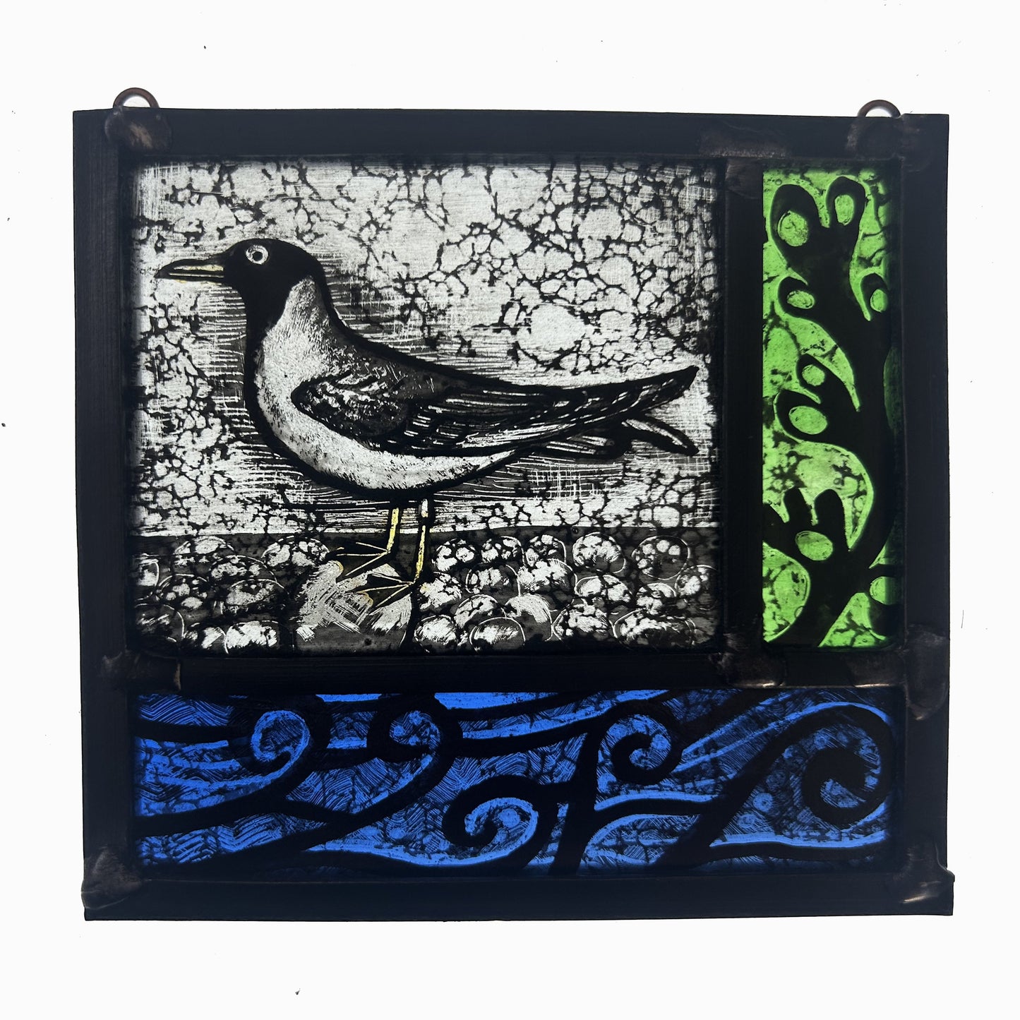 Black Headed Seagull Stained Glass Square, Small