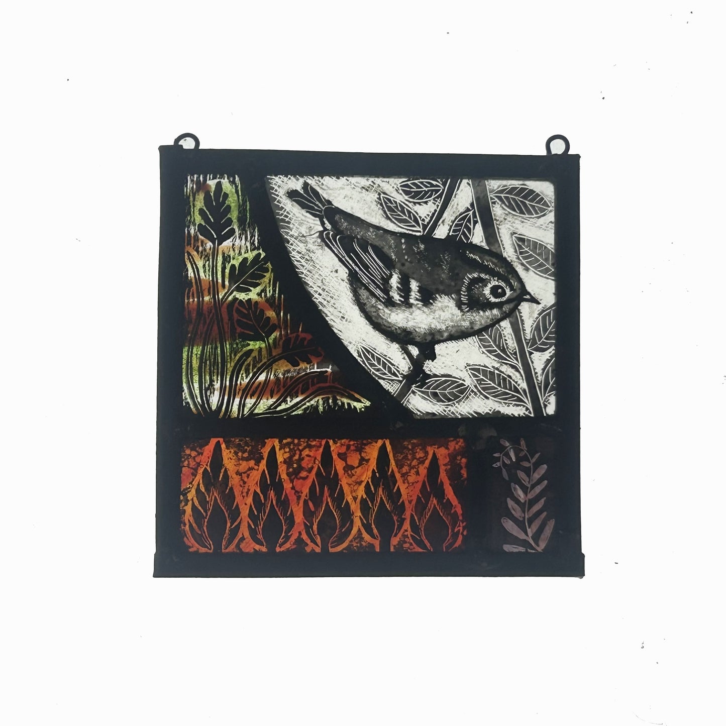 Firecrest Stained Glass Panel Square, Small