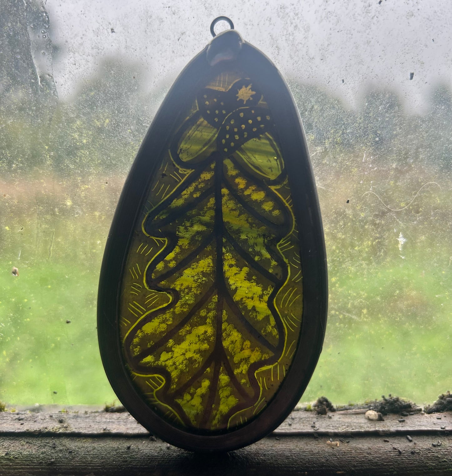 Oak Leaf Stained Glass Miniature