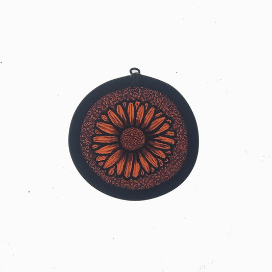 Sunflower Orange Stained Glass Miniature