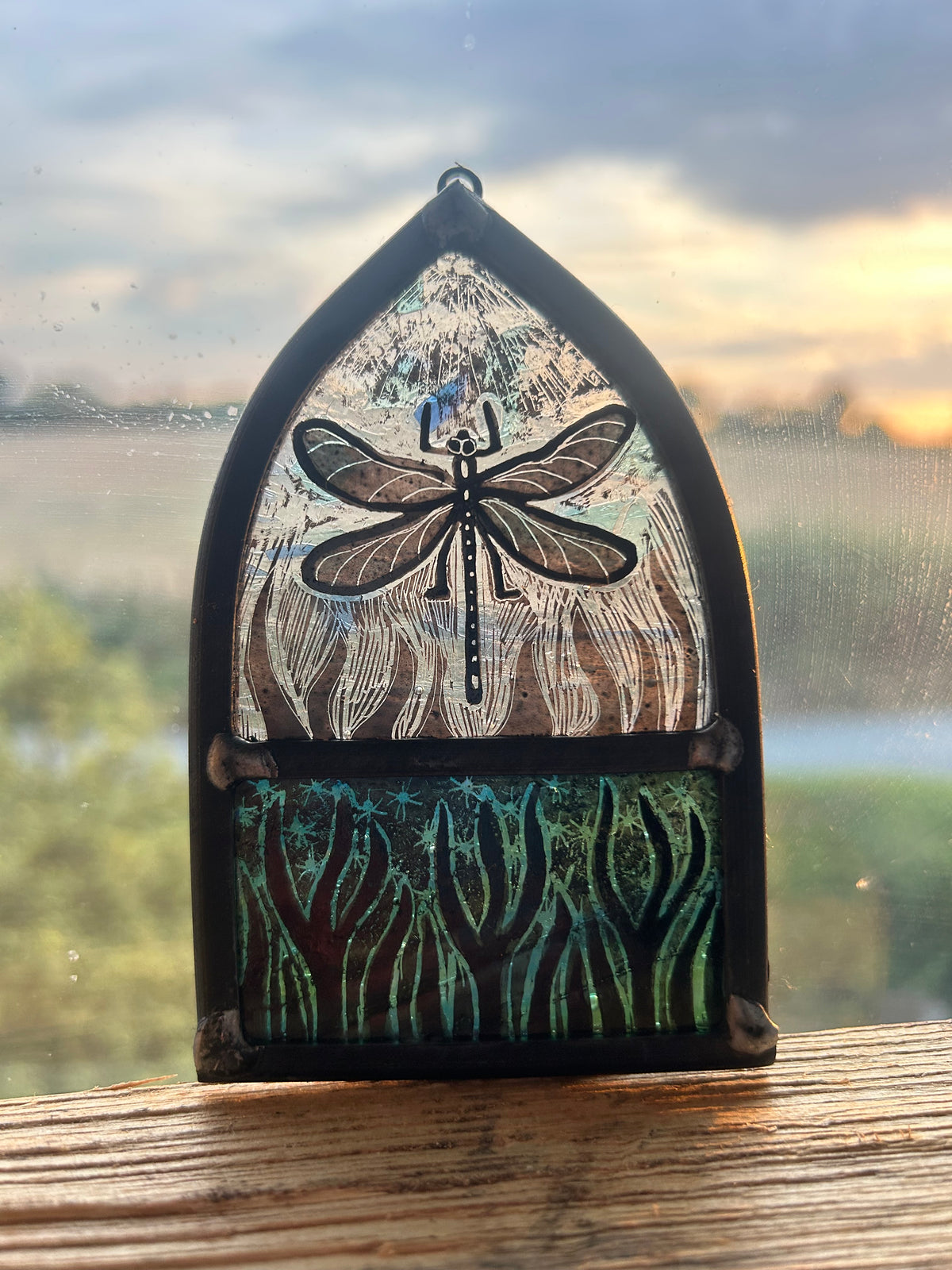 Dragonfly Small Stained Glass Arch,Small