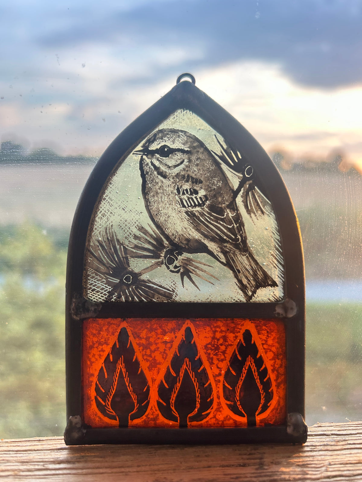 Firecrest Stained Glass Arch, Small