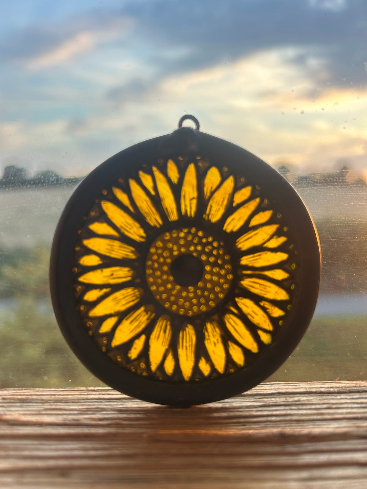 Sunflower Yellow Stained Glass Miniature