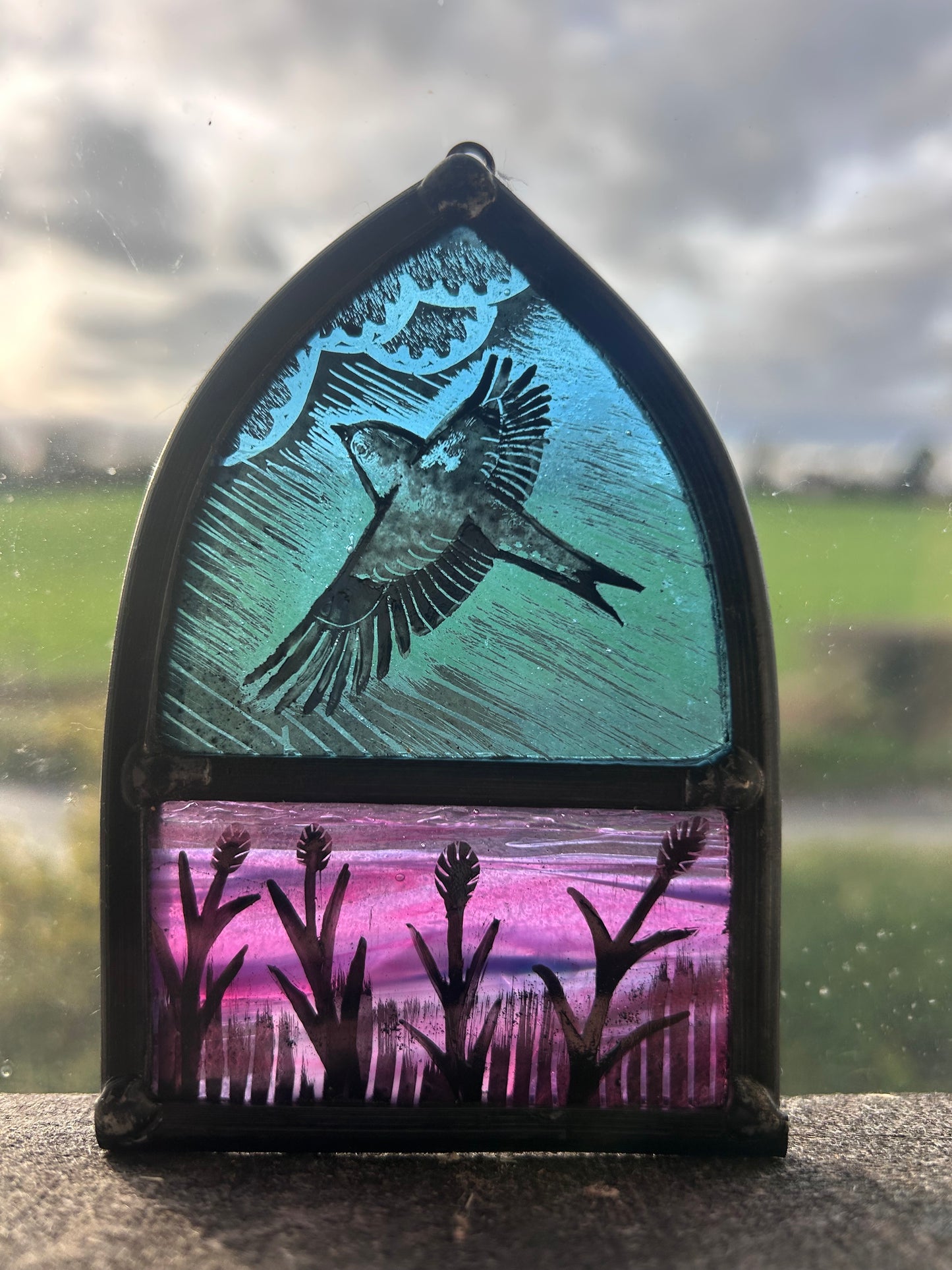 Flying Bird Stained Glass Arch, Small