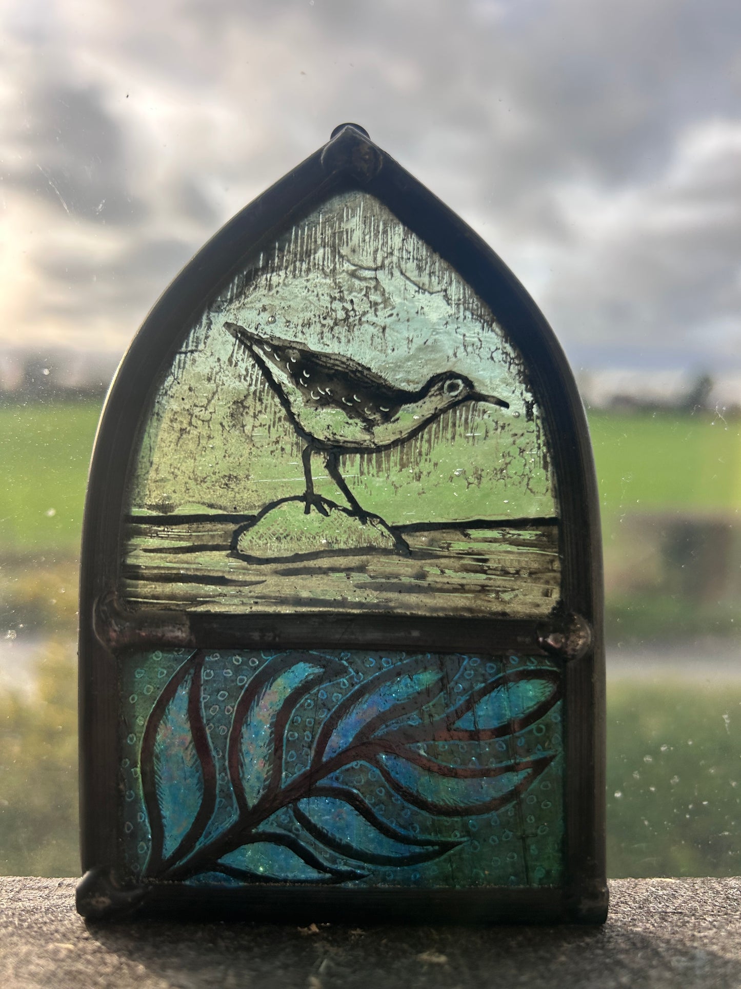 Sandpiper Stained Glass Arch,Small