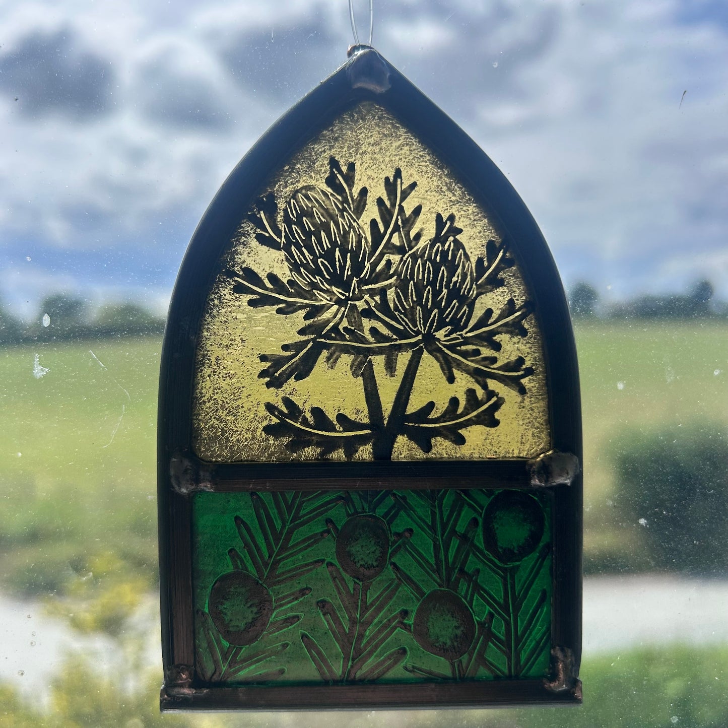 Teasel and Yew Stained Glass Arch, Small