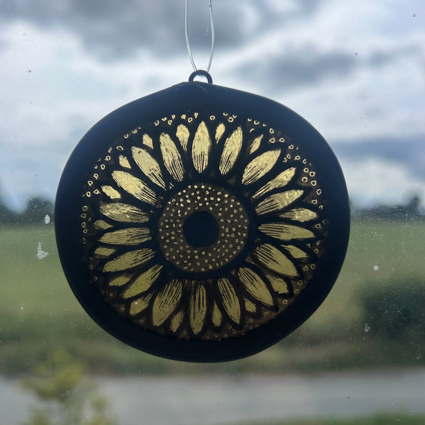 Pale Yellow Sunflower Stained Glass Miniature
