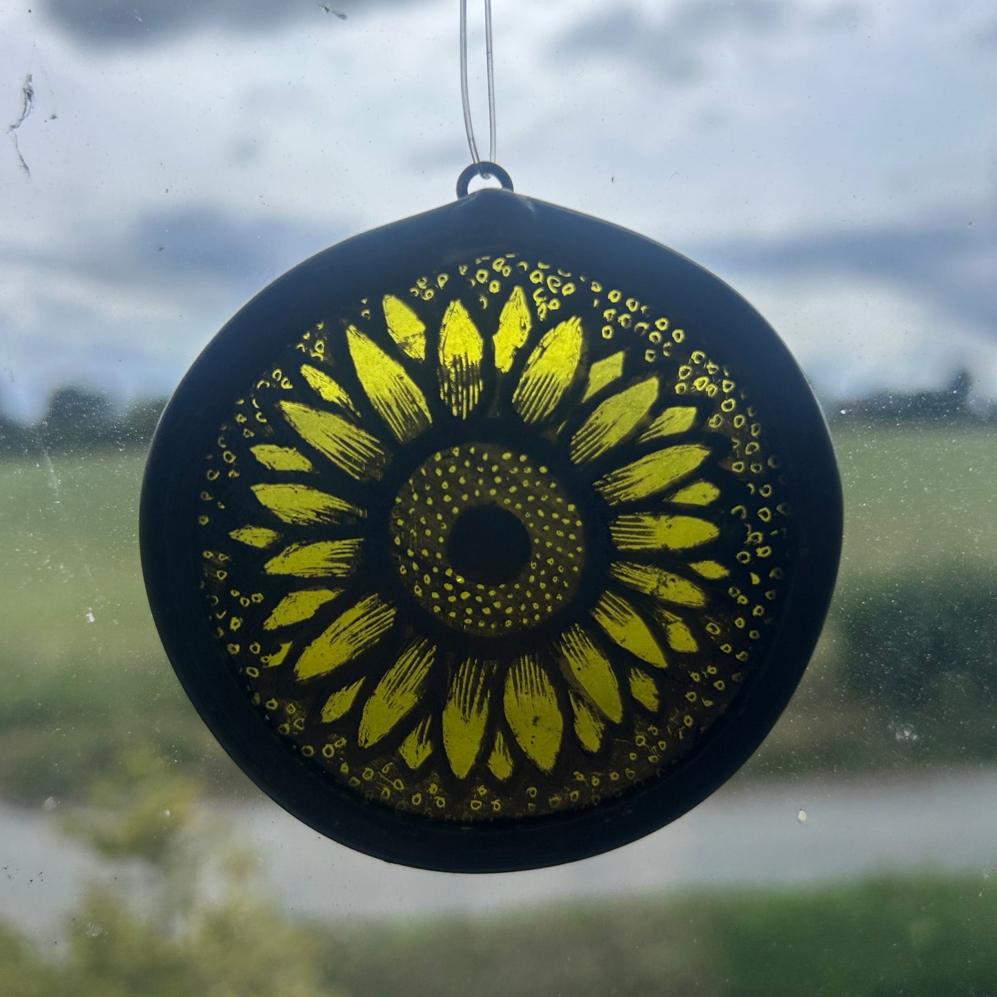 Yellow Sunflower Stained Glass Miniature