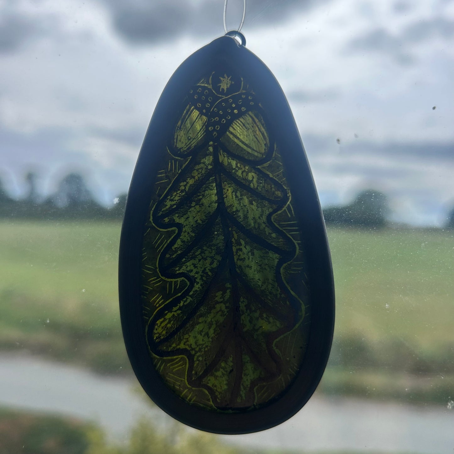 Oak Leaf Stained Glass Miniature