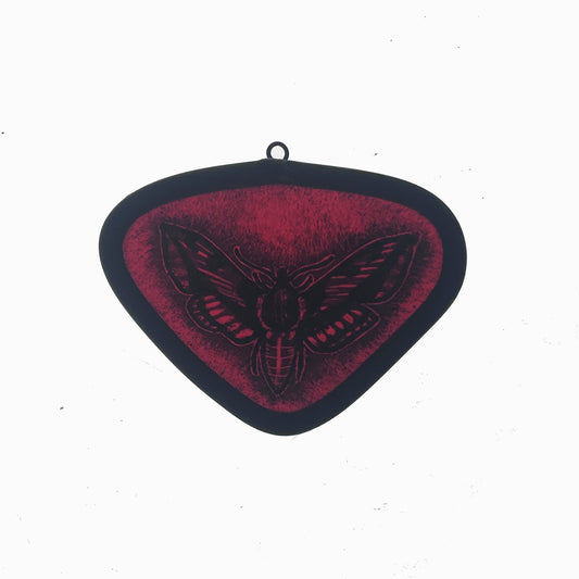 Moth Stained Glass Miniature Red