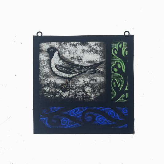 Black Headed Seagull Stained Glass Square, Small