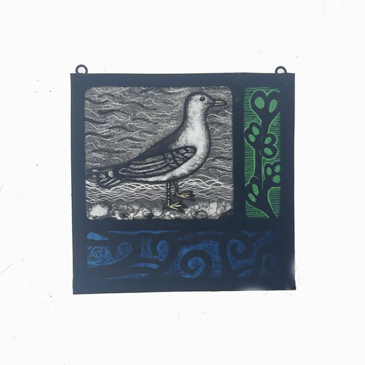 Common Seagull Stained Glass Square, Small