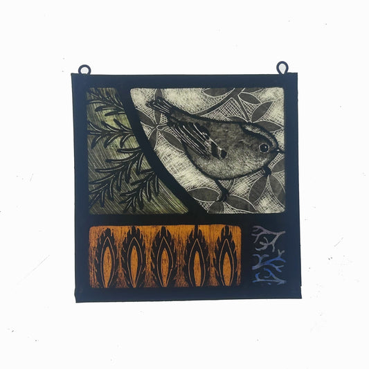 Firecrest Stained Glass Panel Square, Small