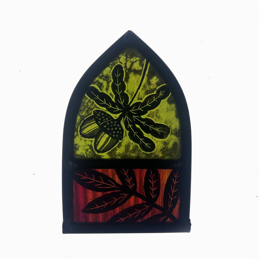 Oak Leaf  Stained Glass Arch, Small
