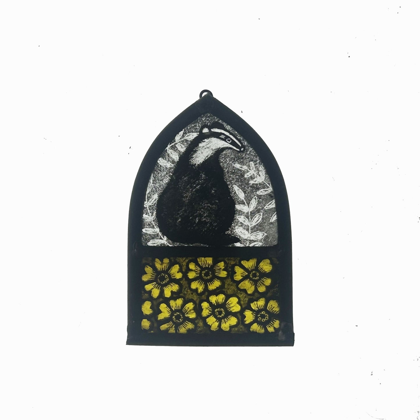 Badger and Buttercups, Stained Glass Arch, Small