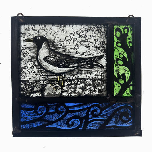 Black Headed Seagull Stained Glass Square, Small