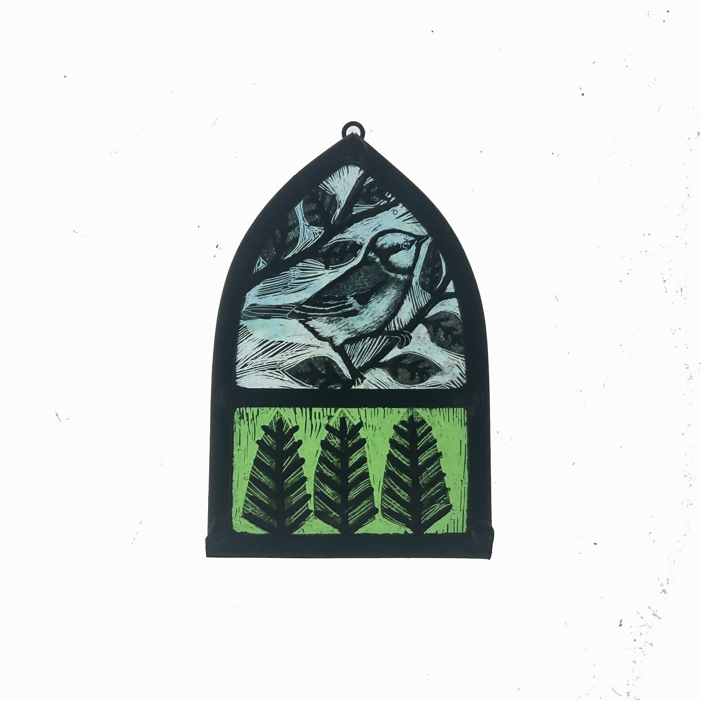 Blue Tit Small Stained Glass Arch,Small