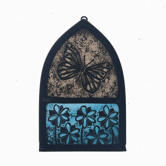 Hermit Butterfly Small Stained Glass Arch,Small