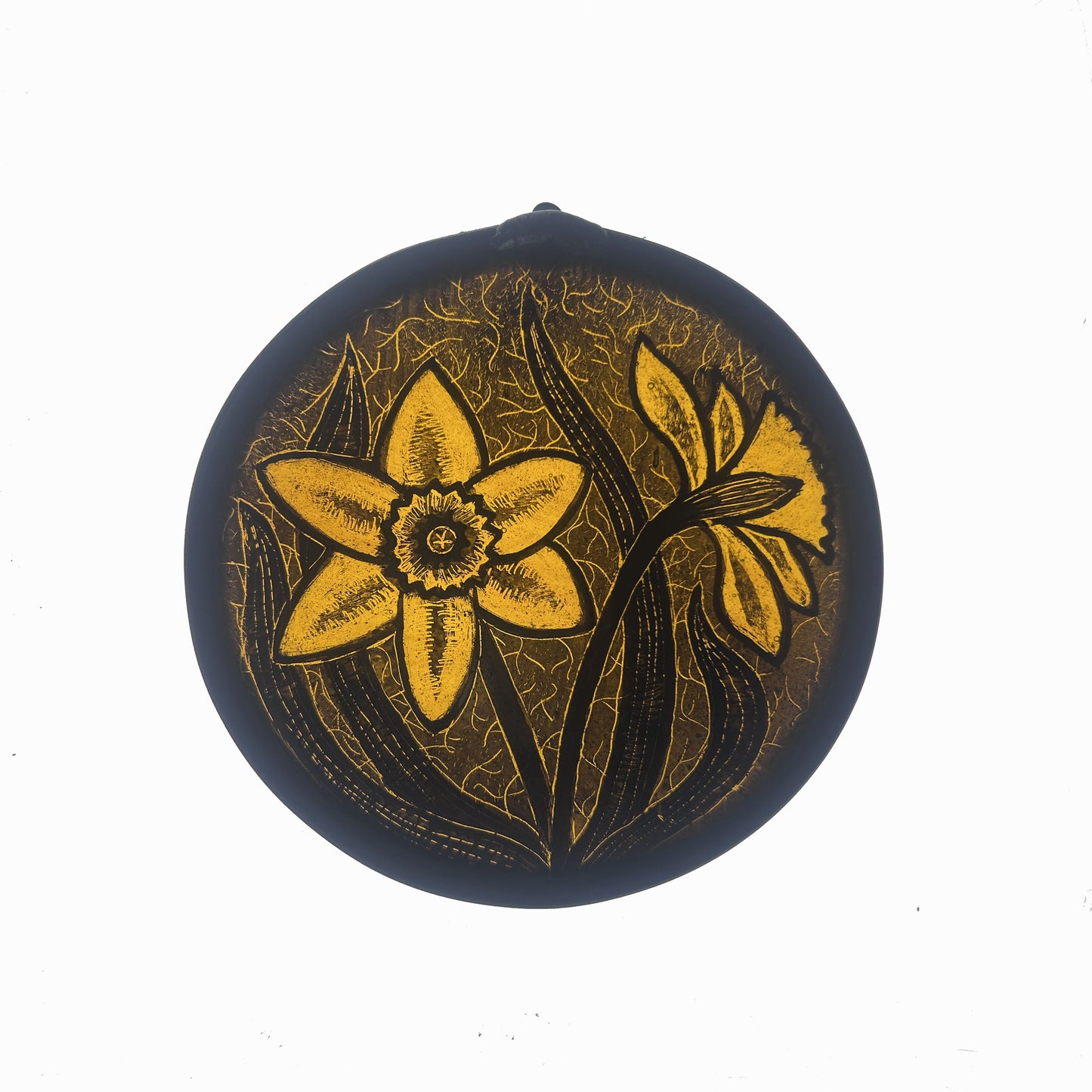Daffodils 1 Stained Glass Roundel, Small
