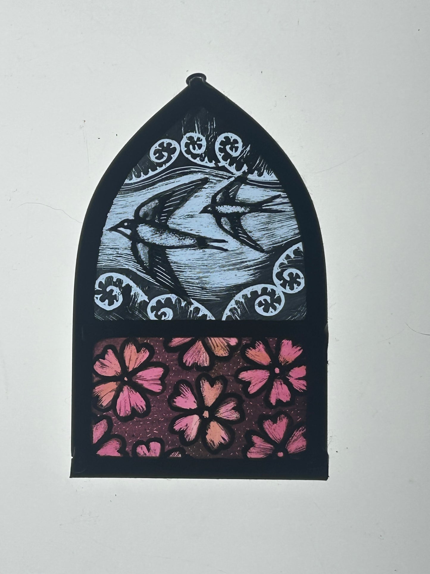 Swallows and Clouds Stained Glass Arch, Small