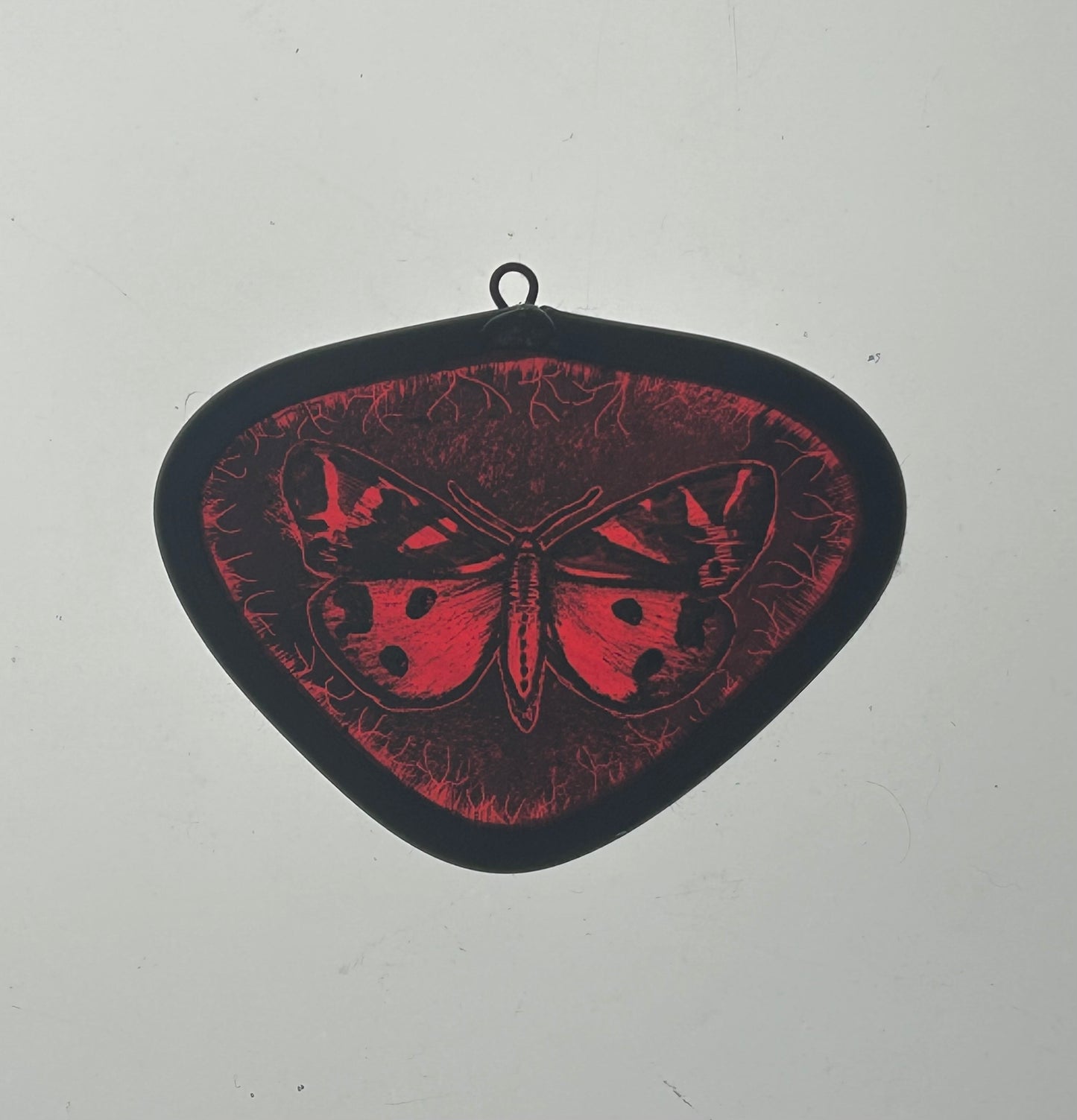 Moth Stained Glass Miniature Red