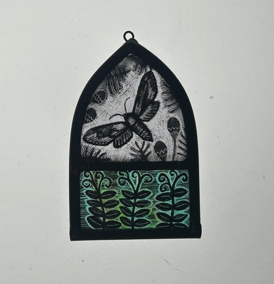 Moth and Seed Heads Stained Glass Arch, Small (Copy)