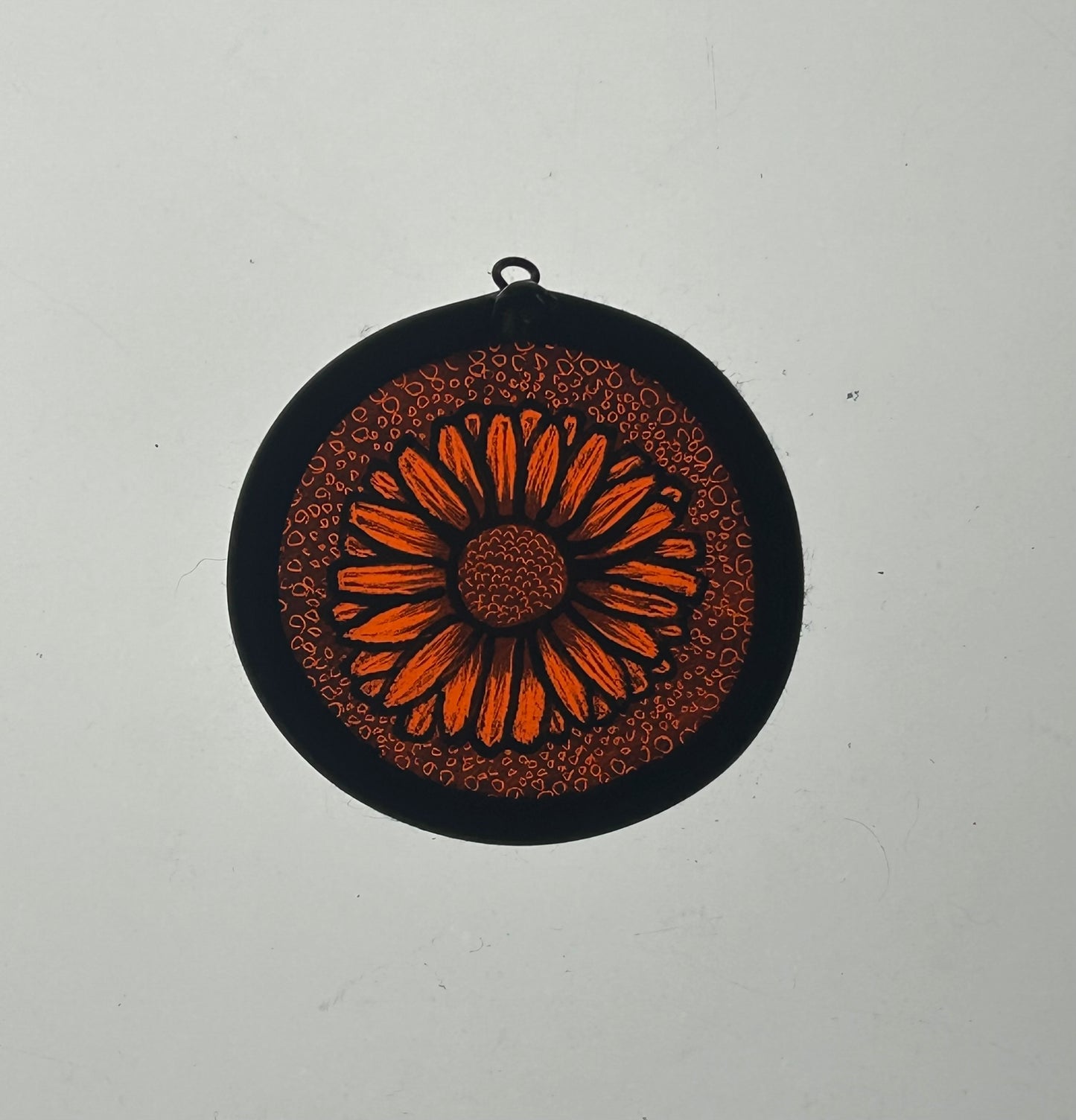 Sunflower Orange Stained Glass Miniature