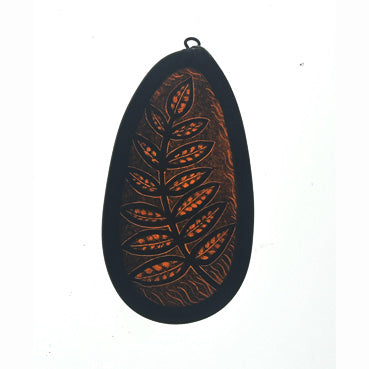 Leaf frond Stained Glass Miniature (Orange)