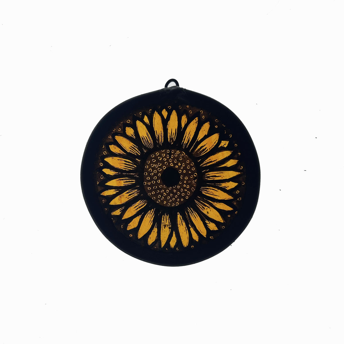 Sunflower Orange Stained Glass Miniature