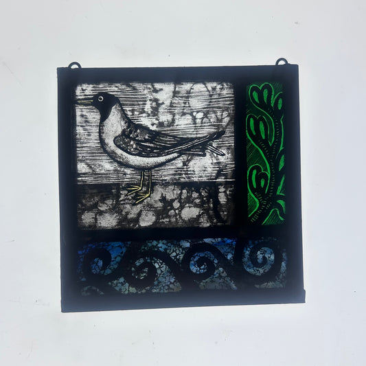 Black Headed Seagull Stained Glass Square, Small