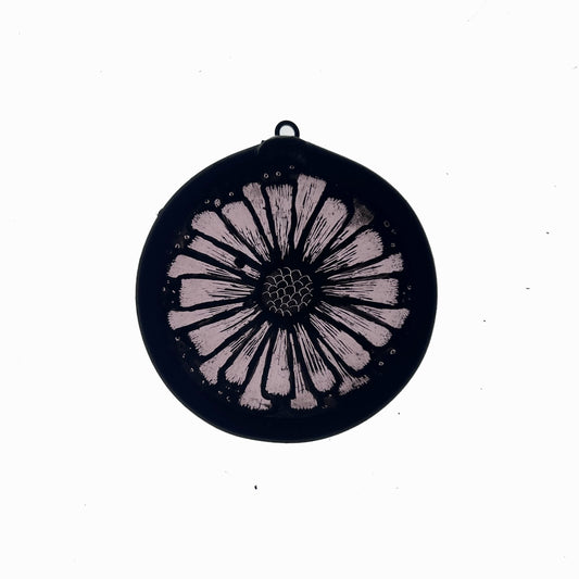 Purple Cornflower Stained Glass Miniature
