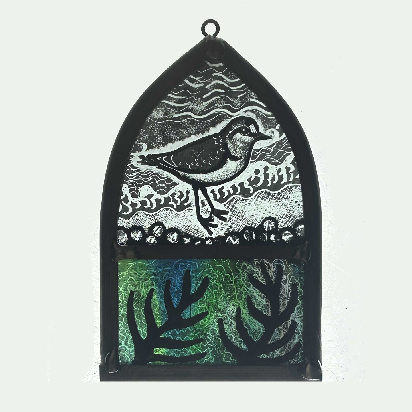 Sea Plover and Seaweed stained Glass Arch, Small