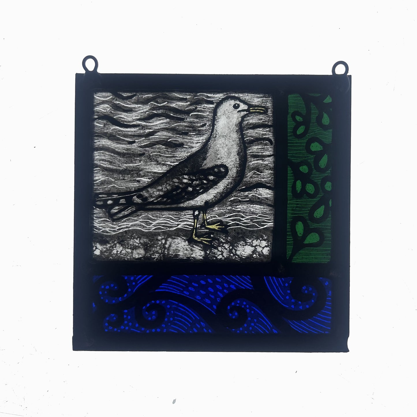 Common Seagull Stained Glass Square, Small 2