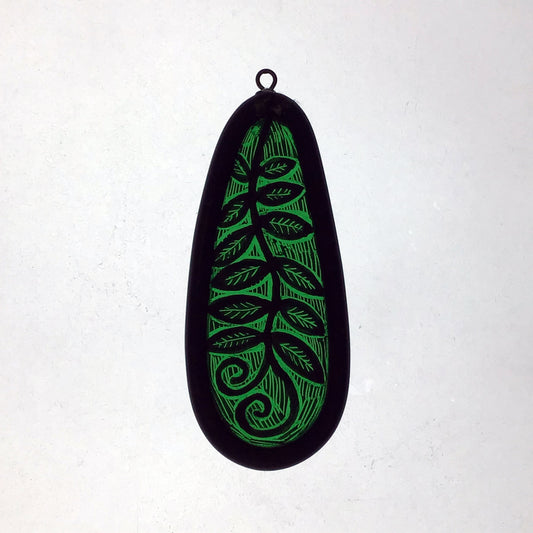 Leaf with Tendril Stained Glass Miniature