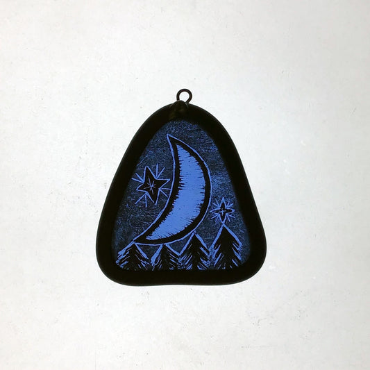 Moon and Stars Stained Glass Miniature